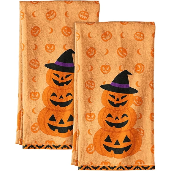 Flour Sack Kitchen Towels - Set of 2 Spring Dish Towels with Hanging Loop 18x26 Inch Absorbent Reusable Cotton Cloths for Cleaning Cute Design Home Decorative Housewarming, Vintage Flower