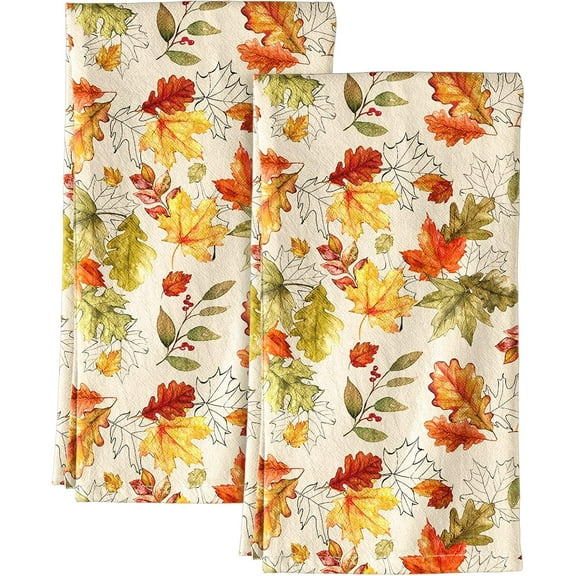 Flour Sack Kitchen Towels - Set of 2 Spring Dish Towels with Hanging Loop 18x26 Inch Absorbent Reusable Cotton Cloths for Cleaning Cute Design Home Decorative Housewarming, Vintage Flower