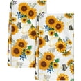 thumbnail image 1 of Flour Sack Kitchen Towels - Set of 2 Spring Dish Towels with Hanging Loop 18x26 Inch Absorbent Reusable Cotton Cloths for Cleaning Cute Design Home Decorative Housewarming, Sunflower, 1 of 6
