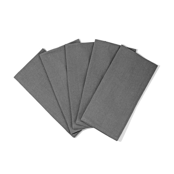 100% Cotton Flour Sack Tea Towels, Absorbent Lint-Free Dish Drying & Baking Towels, 27"x27" (Gray, Pack of 5)