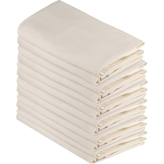 Flour Sack Towels - 12 Pack, 27x27 Inches, , Lint-Free, Pre-Washed, Hemmed Ees - Kitchen Towels for Cleaning, Embroidery, Printing & Crafts -