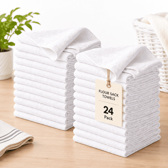 Flour Sack Towels 24 Pack Ton [28x28 Inches] Durable Washable Quick ...