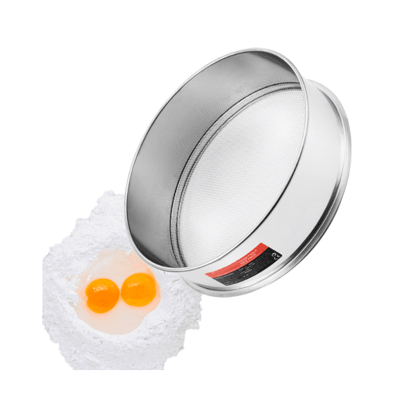 Flour Sifter 40 Mesh Stainless Steel, Fine Mesh Sieve for Baking, Cake Flour Sieving, Kitchen Sieves, Baking Tools, Cooking Accessories