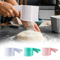 Flour Sifter Sieve, Plastic Baking Strainer with Handle, 10cm Cup Diameter for Icing Sugar Powder Filtering, Efficient Sifting & Easy Squeezing Action, Ideal for Home Bakers and Professional