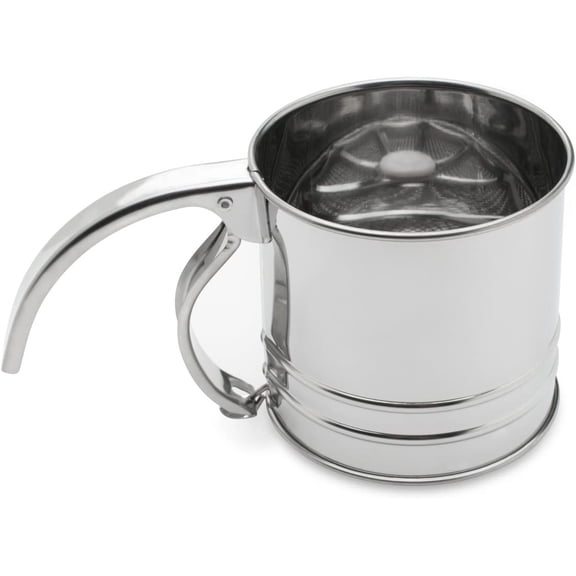 Flour Sifter, Stainless Steel, 1-Cup, Metallic