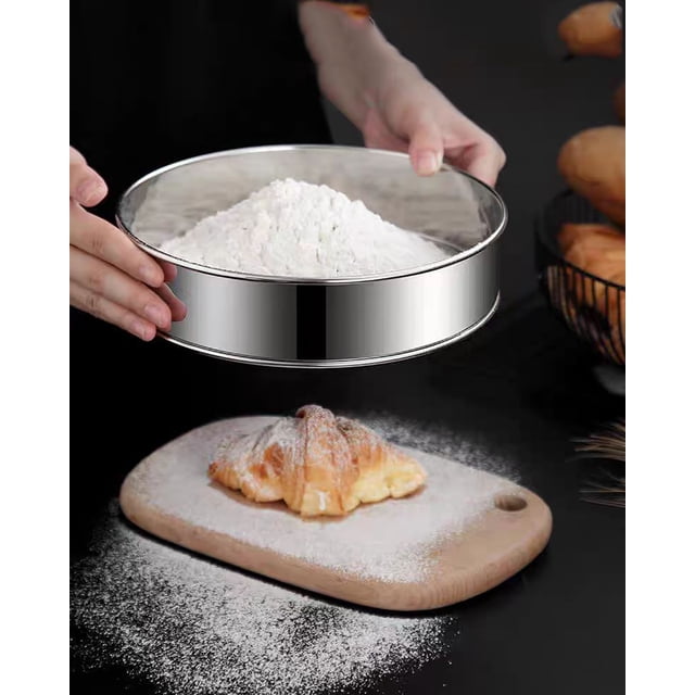 Flour Sifter Stainless Steel Fine Mesh Strainers 11.8 Inch 60 Mesh ...
