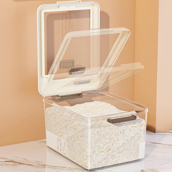 Flour Storage Container Set 20 lbs + 30 lbs Airtight Rice Dispenser with Lids  Kitchen Organizers for Flour Rice Grain Pet Food