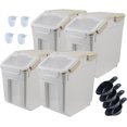 thumbnail image 1 of Large Flour Storage Container Bin 25lb, 4Pack Airtight Rice Storage Containers with Wheels Seal Locking Lid, BPA Free with Measuring Cup&Scoop for Flour, Rice, Grain(Gray), 1 of 9