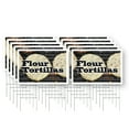 thumbnail image 1 of Flour Tortillas Yard Sign 10 Pack of 24 Inch x 36 Inch Single Sided Weatherproof Heavy-Duty Plastic with Stake | Freshly Made, Authentic Mexican Food, Grocery Display | Made in USA, 1 of 7