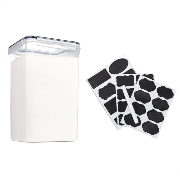 Flour and Sugar Container with (6.5 Liters Each) - Airtight Kitchen & Pantry Bulk Food Storage Black