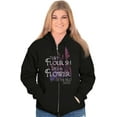 thumbnail image 1 of Flourish Flowers Jesus Christian God Zip Hoodie Sweatshirt Women Brisco Brands S, 1 of 5