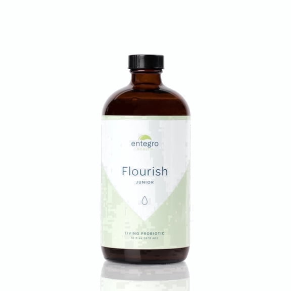 Entegro Flourish Junior Probiotic, 16 fl oz - Plastic | 11 Live Cultures | Gut & Digestive Health | Women, Men & Kids | Vegan, Allergen Free