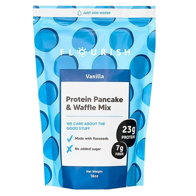 Flourish Mix Pancake & Waffle Vanilla Protein 16 oz (Pack of 8)
