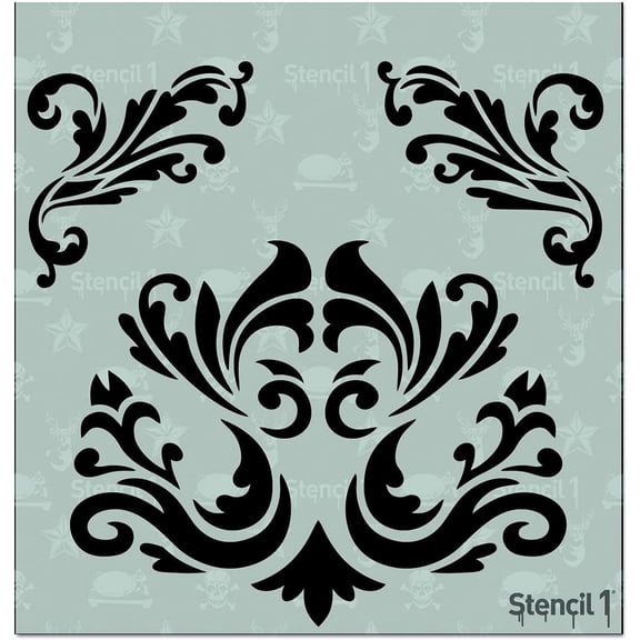 Flourishes 1 Stencil Art Craft - 5.75" x 6"