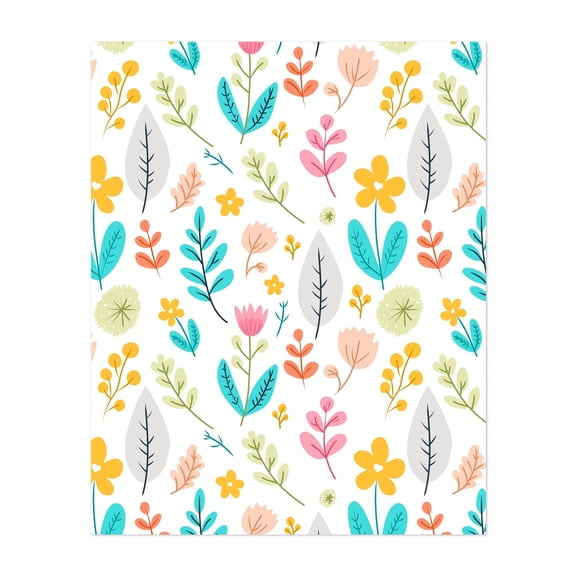 Flourishing Botanicals - Illustration Floral Pattern Flowers Botanical Nature Garden Unframed Wall Art Print 30 x 40 inches