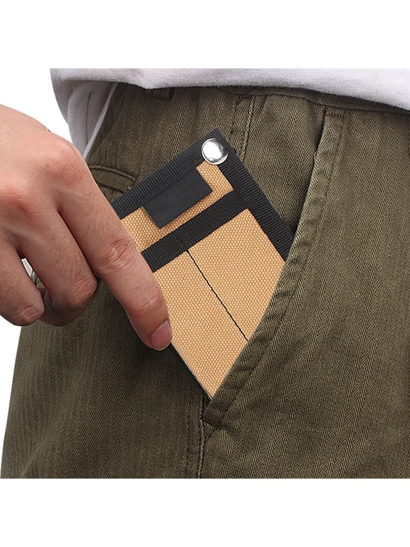 Portable Card Clip Mini Card Pouch Waist Pack Gear Hanging Pouch Tool Storage Bag Canvas Organizer for Outdoor Travel Camping Hiking Daily Commute Wallet Card Holder Pocket Organizer