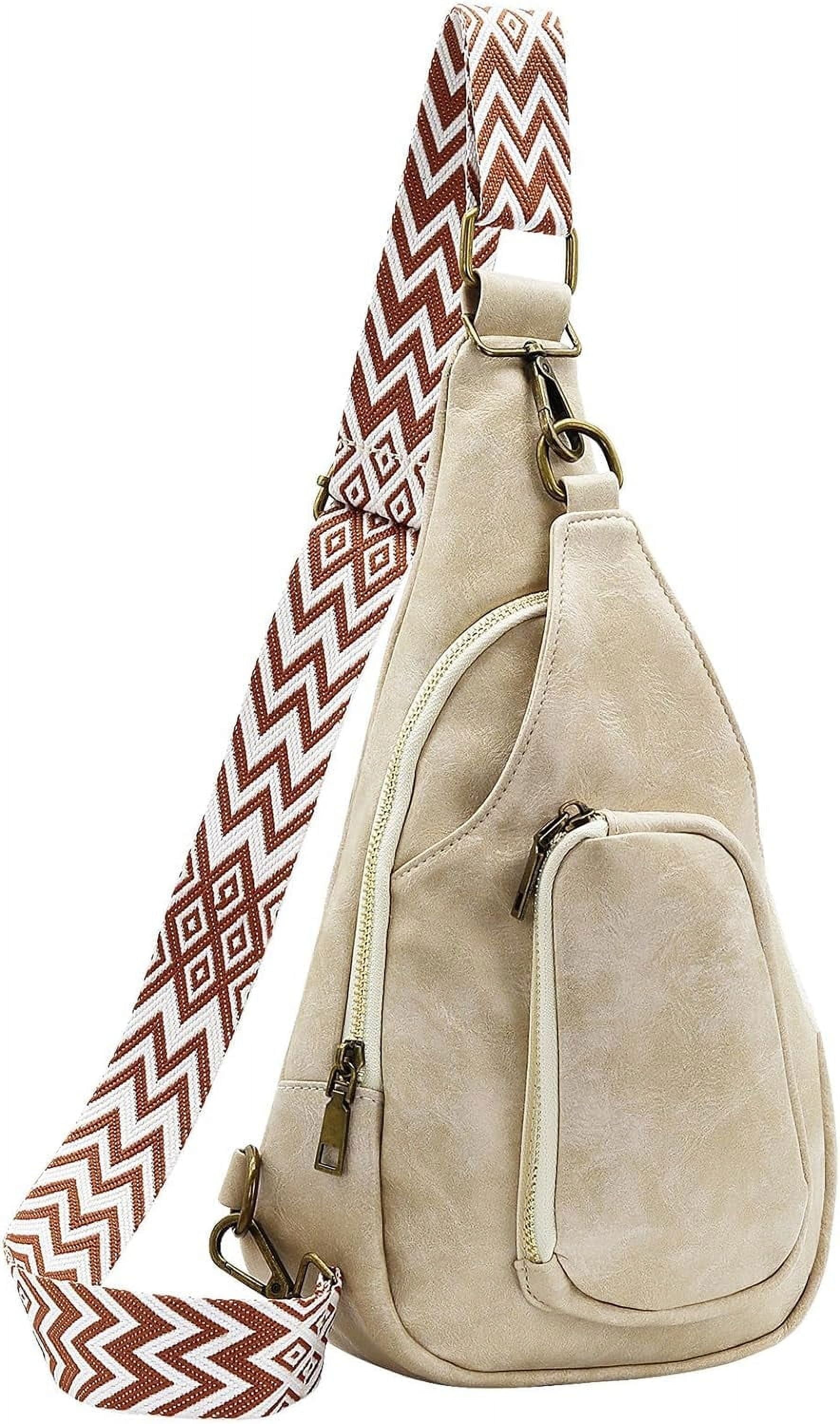 Sling Bag for Women Crossbody, PU Leather Small Sling bags Sling Chest Shoulder Backpack for Traveling Hiking