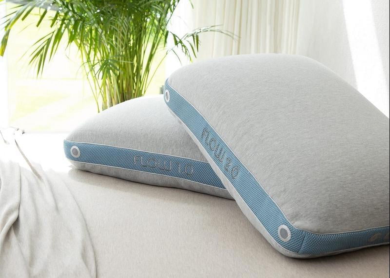 Flow 2.0 Blue and Gray Memory Foam Hypoallergenic Pillow