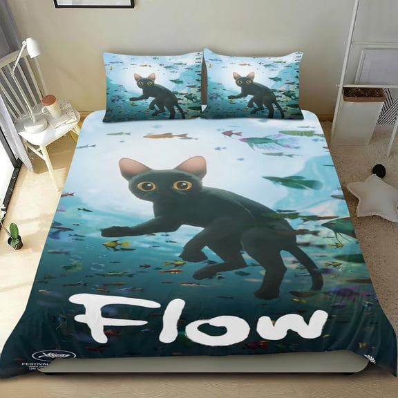 Flow 2024 Duvet Cover 3 Piece Bedding Set,Teens Comforter Cover Set Super Soft Duvet Cover with 2 Pillowcase Twin: 68"x86"