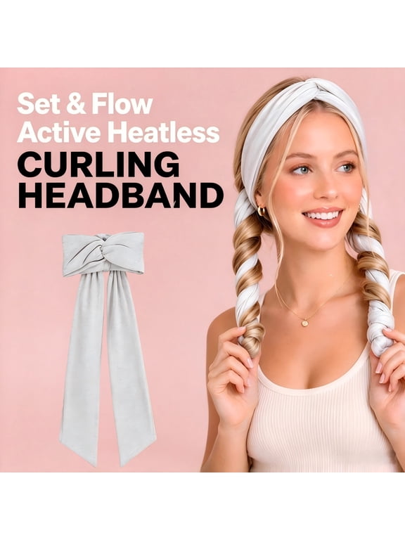 Flow Active Curling Headband – Heatless Hair Curler for Soft Waves & Curls,Overnight Hair Curling Accessory
