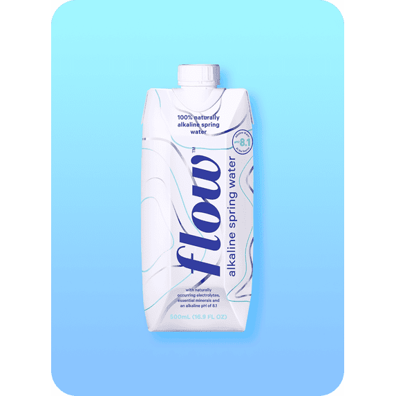 Flow Alkaline Spring Water- 100% Natural Alkaline Spring Water, 16.9 fl oz, 12 Pack Bottles