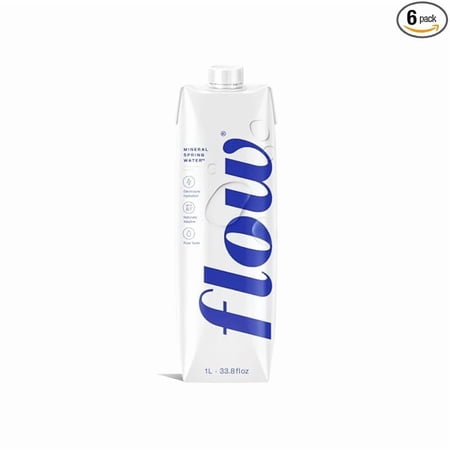 Flow Alkaline Spring Water, 100% Naturally Alkaline,1L (Pack of 6)