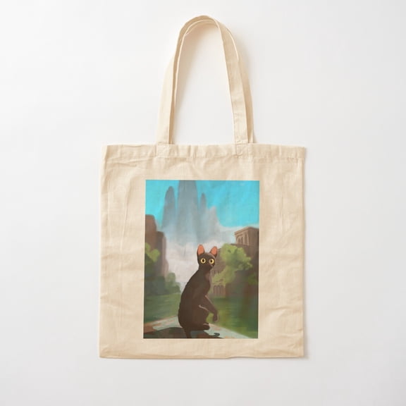 Flow Cat Canvas Tote Bags, Reusable Shopping Bag