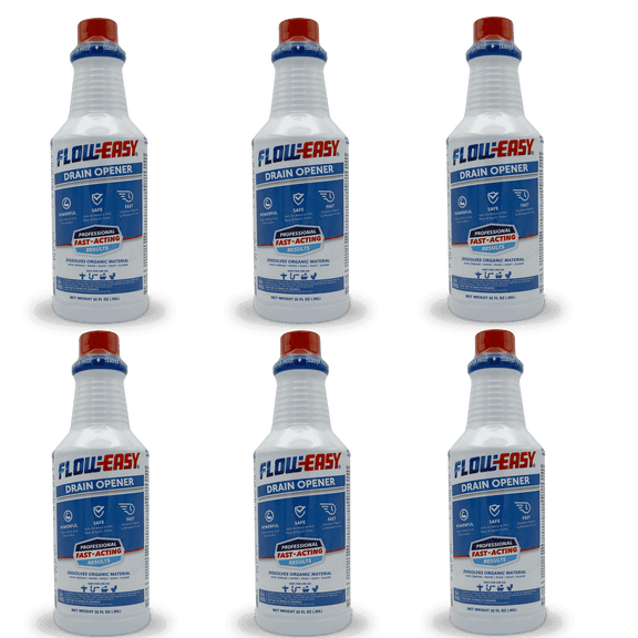Flow-Easy 32oz Buffered Sulfuric Acid Liquid Drain Opener - 6pk Case