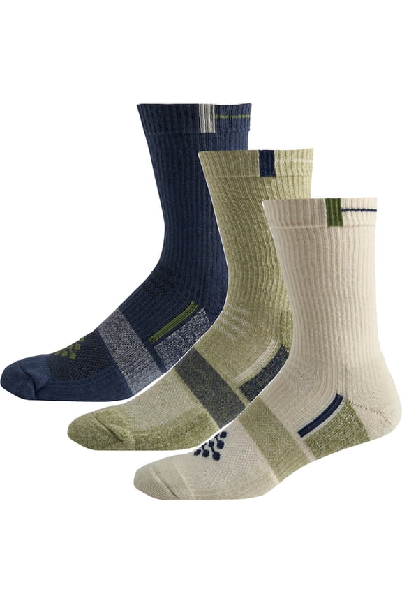 Flow High Impact Accent Cushion Crew Sock, Men's Size 10-14.5, 3-pack