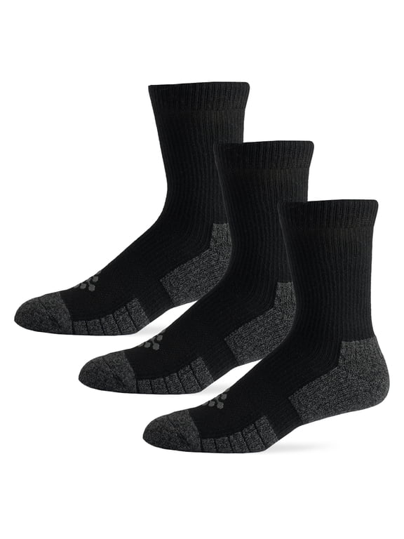 Flow High Impact Cushion Crew Sock, Men's Size 10-14.5, 3-pack