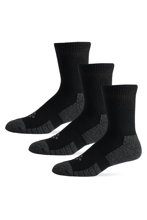 Flow High Impact Cushion Crew Sock, Men's Size 10-14.5, 3-pack