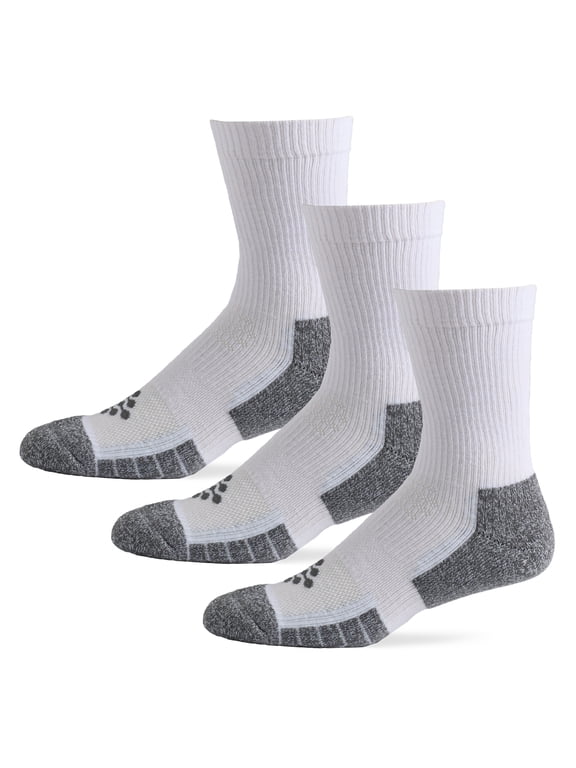 Flow High Impact Cushion Crew Sock, Men's Size 10-14.5, 3-pack