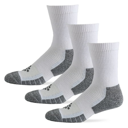 TRUEENERGY Flow High Impact Cushion Crew Sock, Men's Size 10-14.5, 3-pack