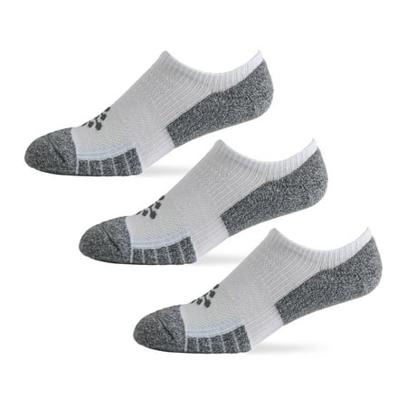 TRUEENERGY Flow High Impact Cushion Ultra Low Cut Socks, Men's Size 10-14.5, 3-pack