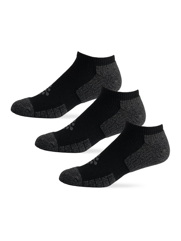 Flow High Impact Low Cut Cushion Sock, Men's Size 10-14.5, 3-pack