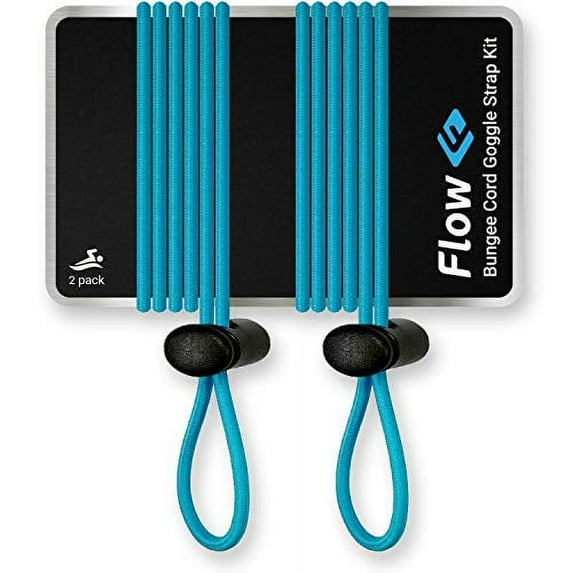 Flow Goggle Strap Kit (2-Pack) - Replacement Bungee Cord Straps for Swim Goggles - Solid Colors (Solid Blue) - FLOW-SWIM-BUNGEE-SOLID-BLUE