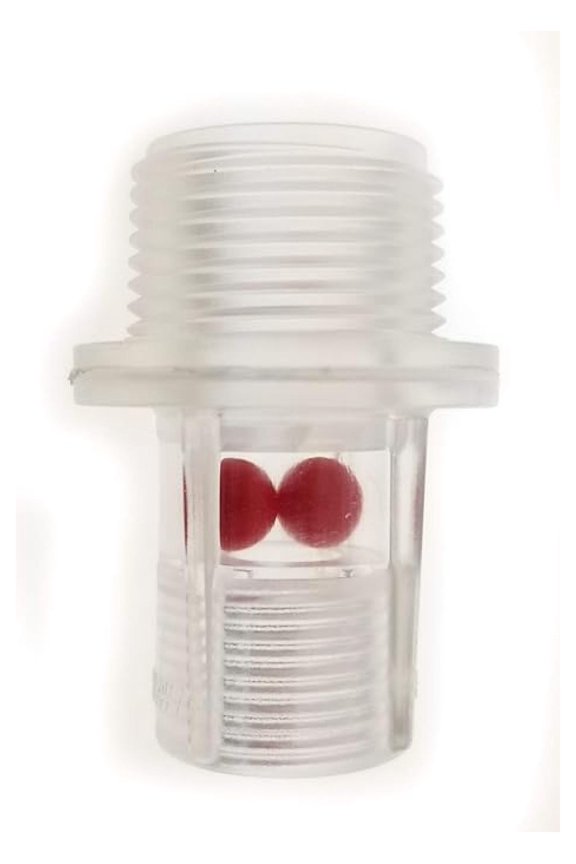 Flow Indicator BA-FLW-60 for Hose End Assembly - Water Flow Sight Glass, Clear Visual Flow Monitoring, 1/4" NPT Threads, Durable Plastic Construction