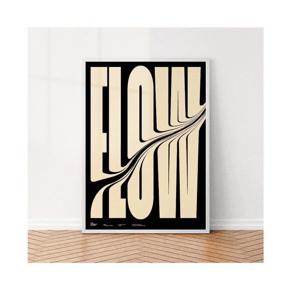 Flow Poster Bold Letters Modern Minimalist Wall Decor