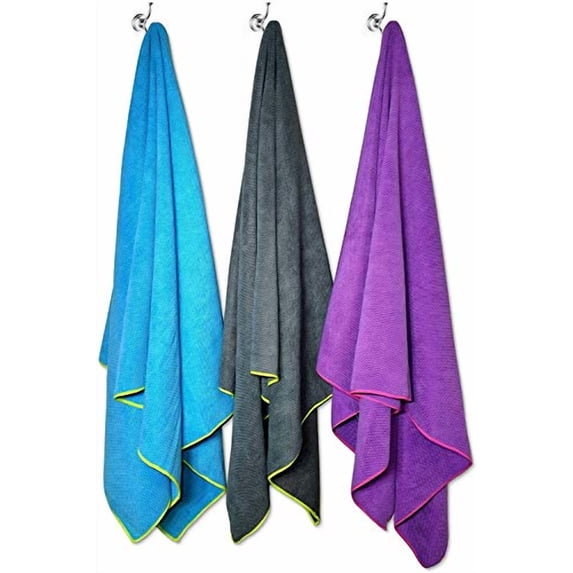 Flow Quick Dry Swim Towel - Microfiber Sports Towels for Competitive Swimming Available in Large and Medium Sizes (Large Navy) - FLOW-SWIM-TOWEL-L-NAVY