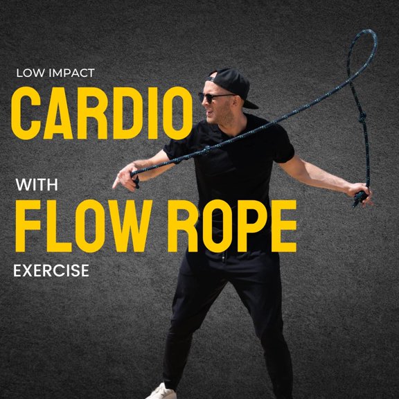 Flow Rope Exercise Jump Rope 500g (1.10lb) Weighted Flow Jump Rope for Cardio, Boxing, HIIT & Upper Body Fitness Adjustable Double Woven Workout Rope for Men, Women, Beginners Indoor & Outdoor