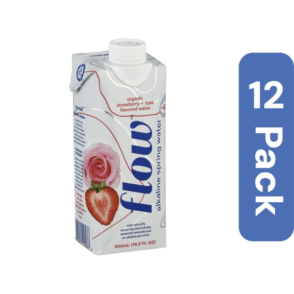 Flow Water Alkaline Strawberry Rose 16.9 fl oz (Pack Of 12)