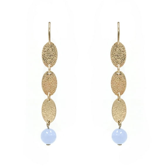 Flow in Blue Chalcedony Stone Earring