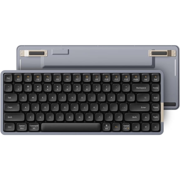 Flow84 Low Profile Mechanical Keyboard, 75 Percent Rechargeable Wireless Keyboards with Bluetooth and Wired Connection for Windows, Mac OS/Black Phantom Tactile Switches