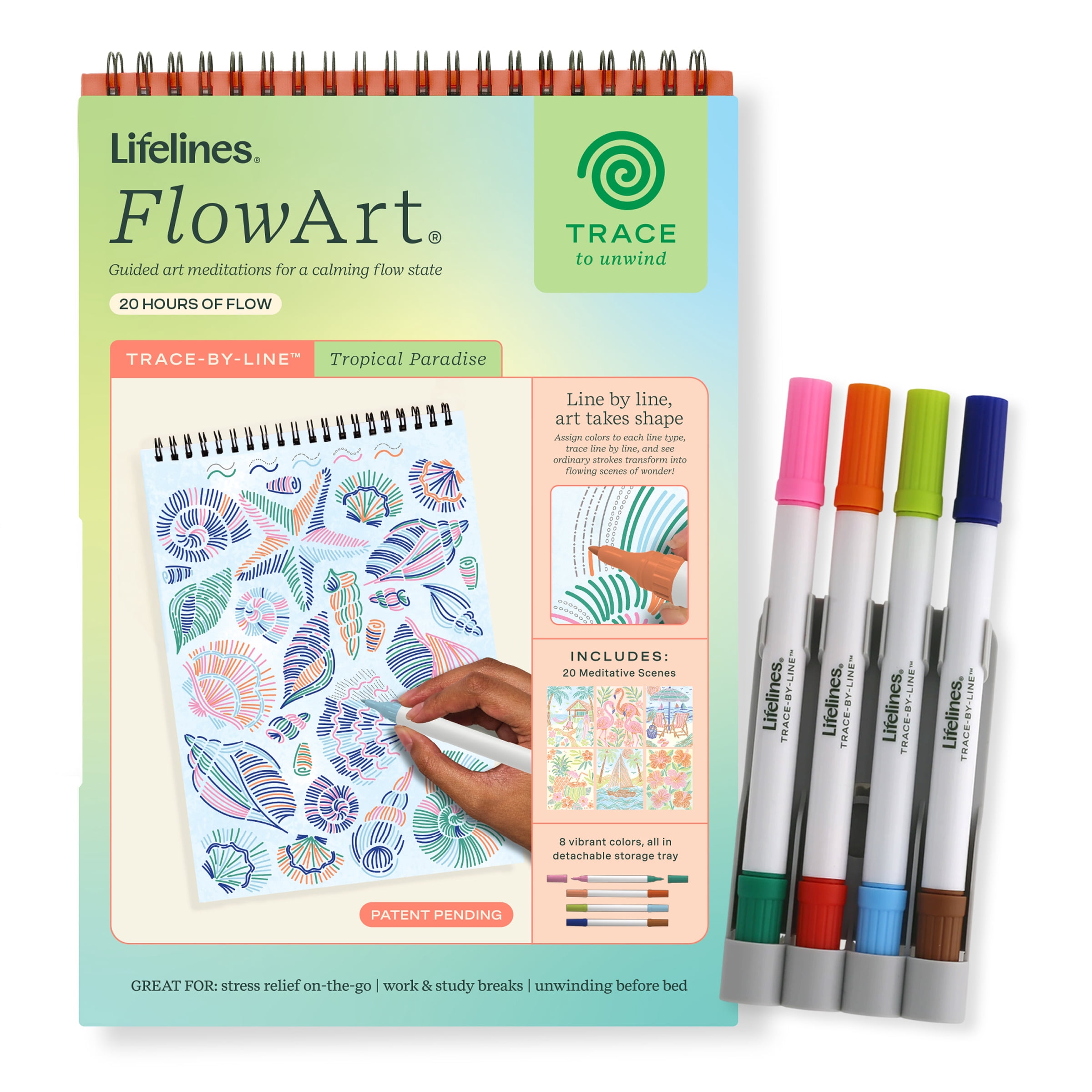 Lifelines FlowArt: Trace-By-Line, Tropical Paradise
