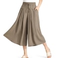 thumbnail image 1 of FlowCharm Pull-On Capri Culottes for Women, Drawstring Loose Fit Summer Wide Leg Pants, 1 of 7