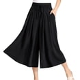 thumbnail image 1 of FlowCharm Pull-On Capri Culottes for Women, Drawstring Loose Fit Summer Wide Leg Pants, 1 of 7