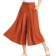 thumbnail image 1 of FlowCharm Pull-On Capri Culottes for Women, Drawstring Loose Fit Summer Wide Leg Pants, 1 of 7