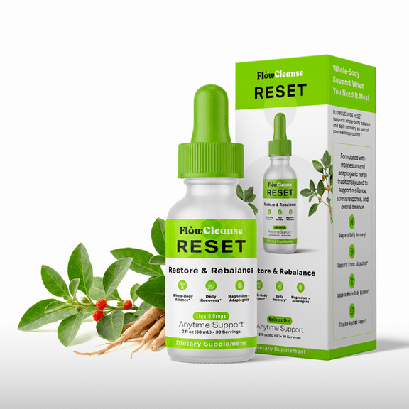 FlowCleanse RESET Liquid Drops, 60ml, Daily Wellness Balance Formula