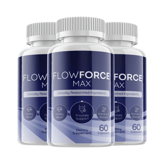 FlowForce Max Prostate Supplement Advanced Energy Pills - Flow Force Max Supplements Flowforce Max for Men Health Supplement, FlowForce Max Reviews (180 Capsules, 3 Pack)
