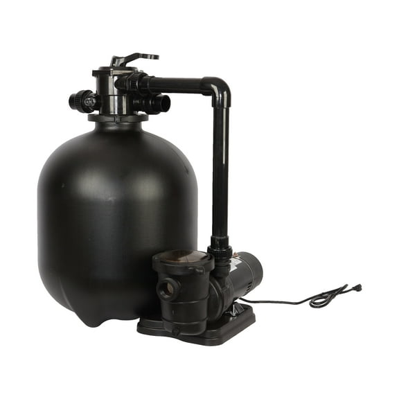 FlowXtreme Pro 22-in 300-lb Sand Filter System for Above-Ground Pools with 2 SP 1 HP Pump and Multiport Valve  5280 GPH Flow Rate